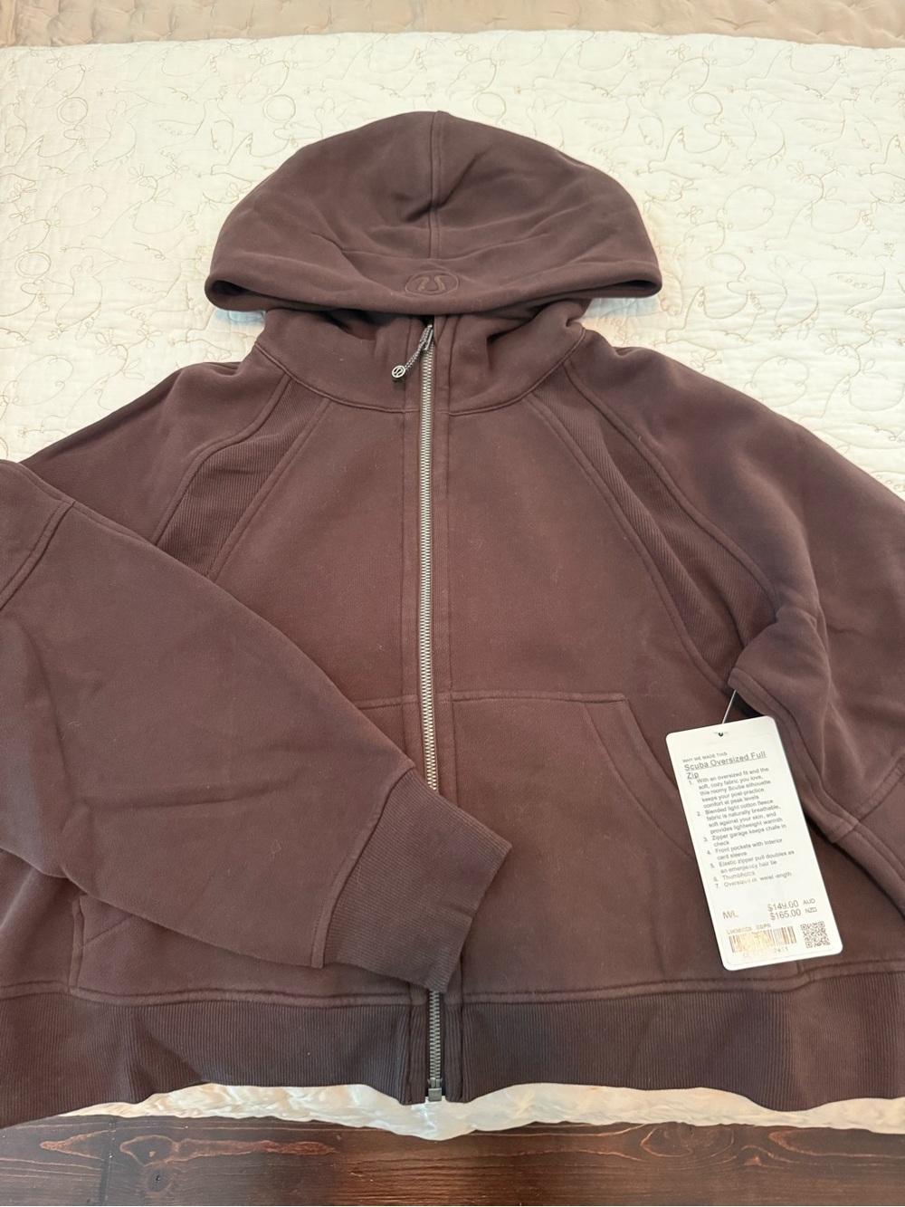 NWT Lululemon Scuba Full-Zip Hoodie M/L Espresso